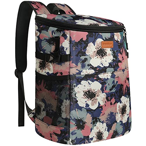 Vankor Camping Cooler Backpack 30 Cans Soft Backpack Coolers Insulated Leak Proof Travel Cooler Bag Waterproof Lunch Picnic Beach Work Trip Thermal Bag Drink Beverage Beer Bag Cooler Floral Painting - Image 1