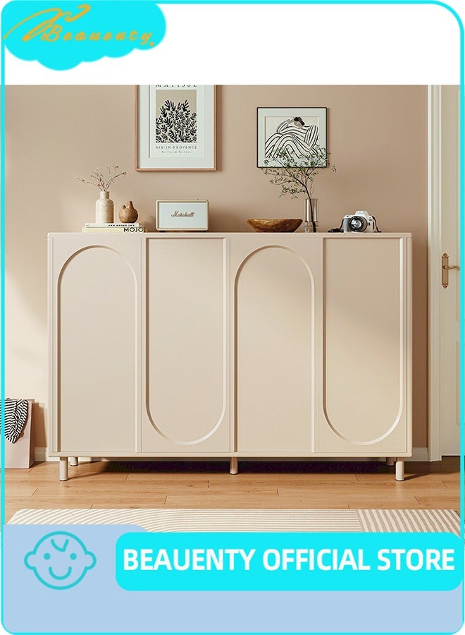 بيوينتي خزانة الأحذية مع الأبواب خزانة الأحذية المستقلة مع الدرجات والخزانات منظم ضيق حديث مع قسم قابل للتعديل لغرفة النوم في الممر ومدخل (فتح أربعة أبواب) - Image 1