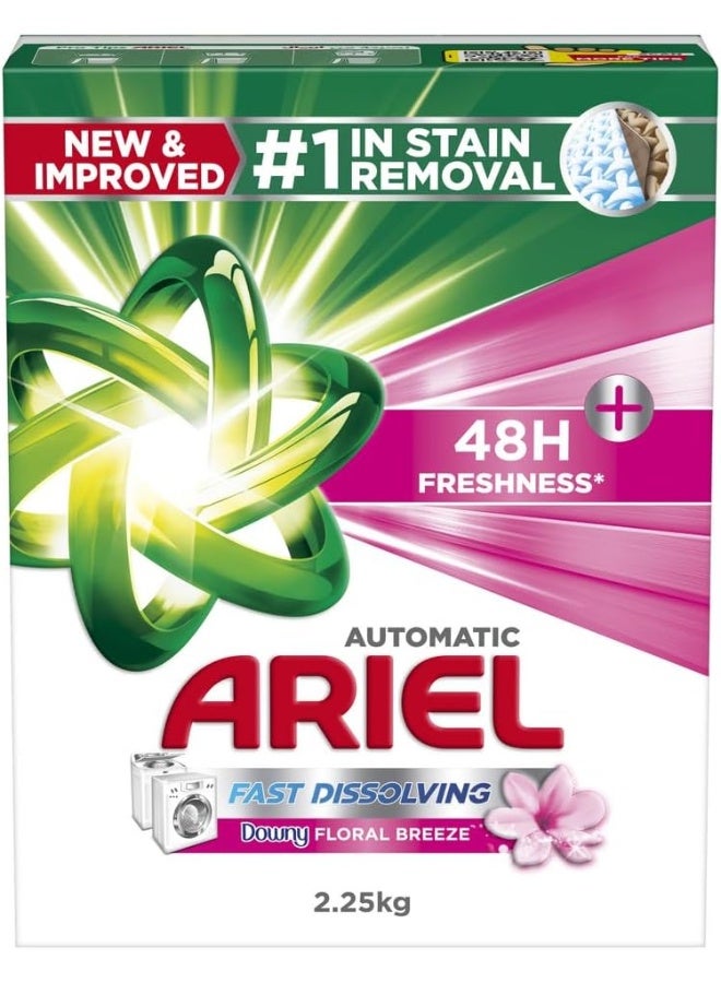 Ariel Fast Dissolving Laundry Detergent Powder with Floral Breeze, 2.25 KG