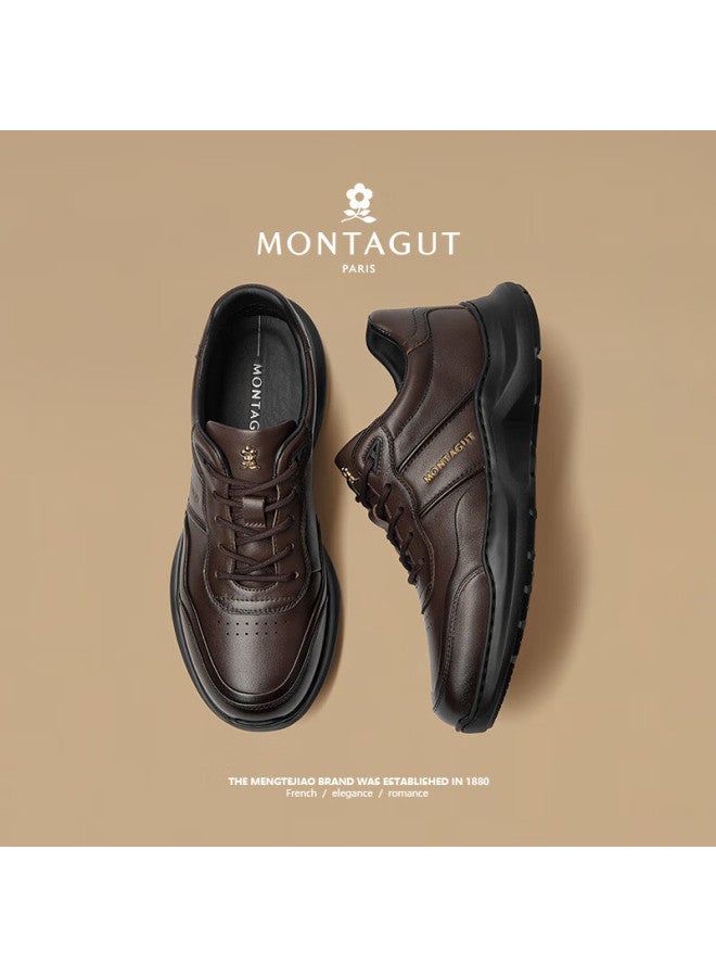 Montagut Genuine Leather Men's Shoes Spring New Casual Soft Sole High-end Breathable Lightweight Luxury Business Leather Shoes For Men - Image 5