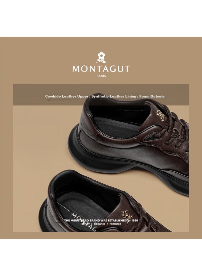 Montagut Genuine Leather Men's Shoes Spring New Casual Soft Sole High-end Breathable Lightweight Luxury Business Leather Shoes For Men - Image 1