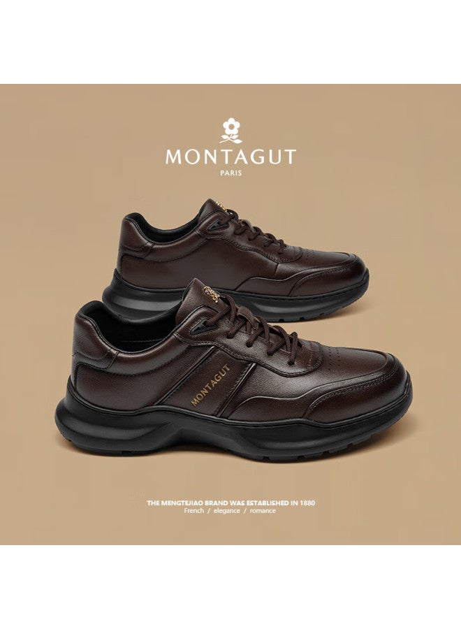 Montagut Genuine Leather Men's Shoes Spring New Casual Soft Sole High-end Breathable Lightweight Luxury Business Leather Shoes For Men - Image 4
