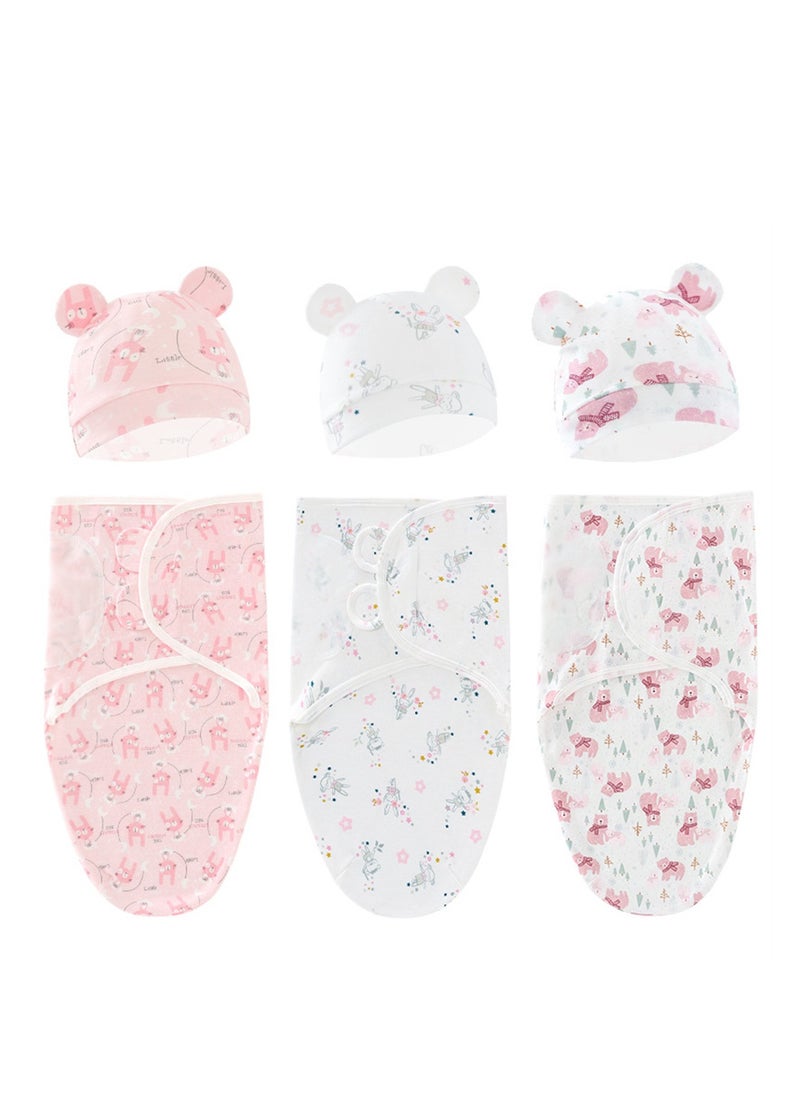 Generic 3pcs Newborn swaddle comfortable sleeping bag with hood set delivery room swaddle  - Image 1