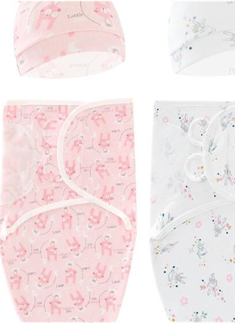 Generic 3pcs Newborn swaddle comfortable sleeping bag with hood set delivery room swaddle  - Image 2