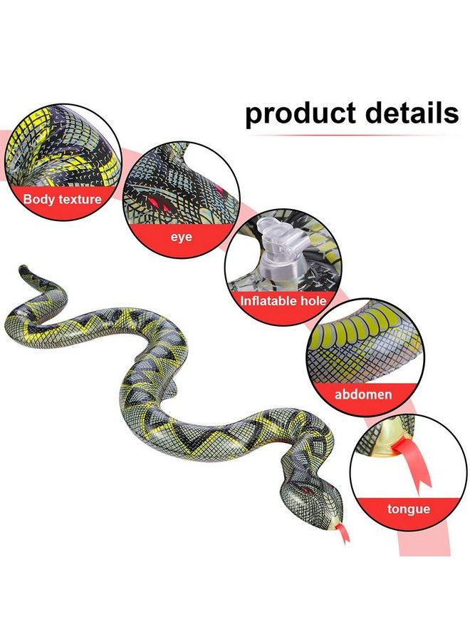 FuturePlusX ثعبان قابل للنفخ، 3 قطع ثعبان زائف عائم لحمام السباحة، ثعابين قابلة للنفخ للحديقة - Image 4