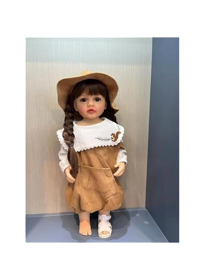 22 Inches Long Wig Hair So Truly Reborn Baby Doll Crafted in Silicone Vinyl Full Body Anatomically Correct, Newborn Realistic Princess Toddler Girl Dolls Look Real, Forever Yours Sweetheart - Image 1