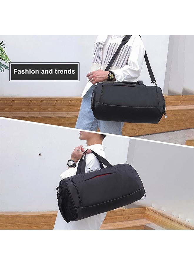 JOUDIYA Gym Bag for Men Women, Sports Duffel Bag with Shoes Compartment and Wet Pocket, Small Duffle Bags for Swimming Basketball, Carry on Overnight Bag for Travel, Black (30 L) - Image 5