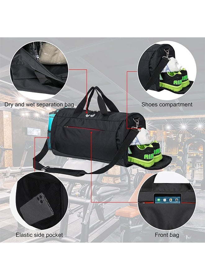 JOUDIYA Gym Bag for Men Women, Sports Duffel Bag with Shoes Compartment and Wet Pocket, Small Duffle Bags for Swimming Basketball, Carry on Overnight Bag for Travel, Black (30 L) - Image 4