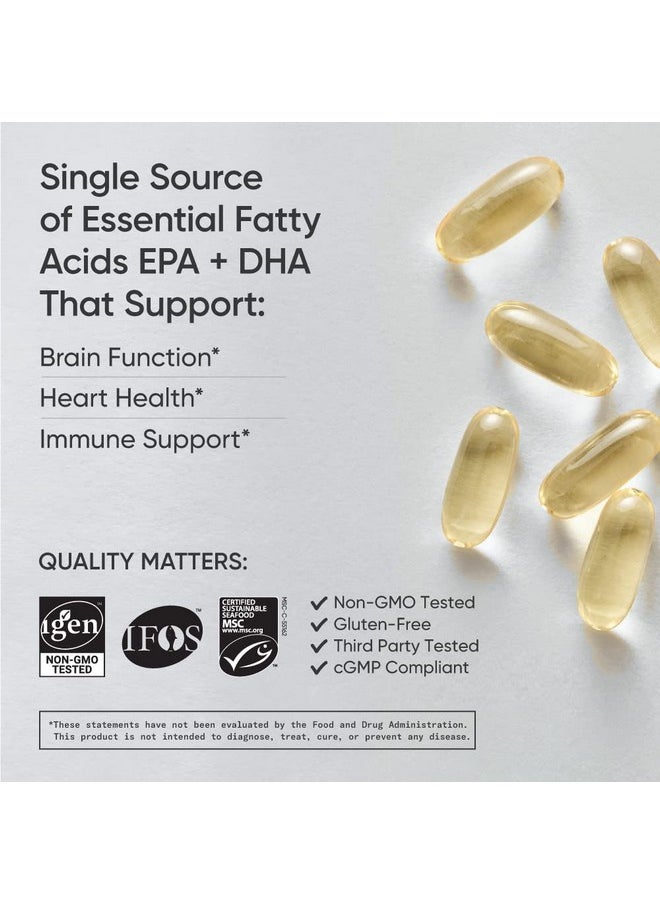SPORTS RESEARCH Triple Strength Omega 3 Fish Oil Burpless Fish Oil Supplement W/Epa & Dha Fatty Acids From Wild Alaskan Pollock Heart Brain & Immune Support For Men & Women 1250 Mg 90 Ct  - Image 5