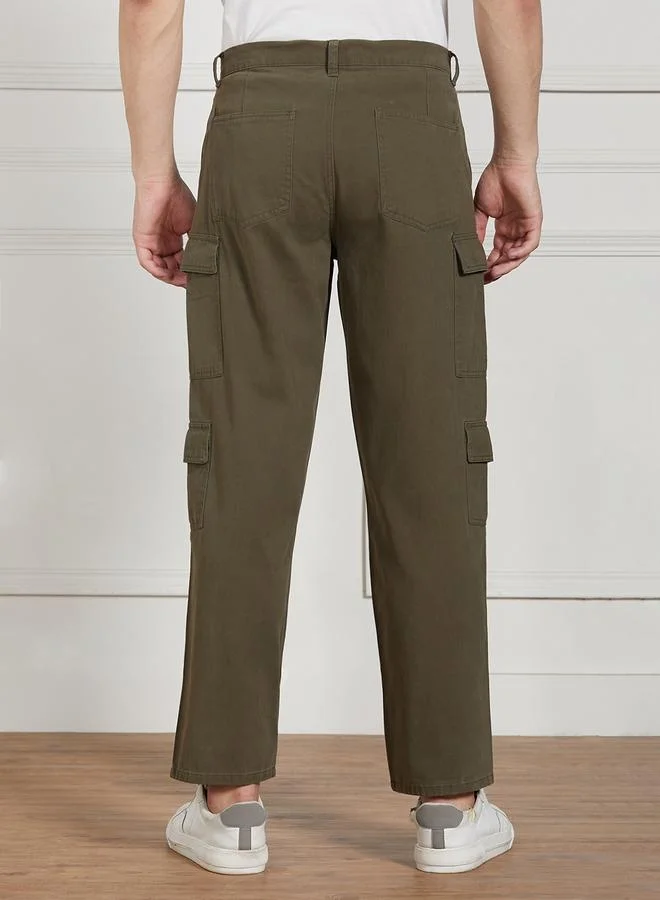Dennis Lingo Men's Olive Cargo Trousers - Relaxed Fit Outdoor Essential