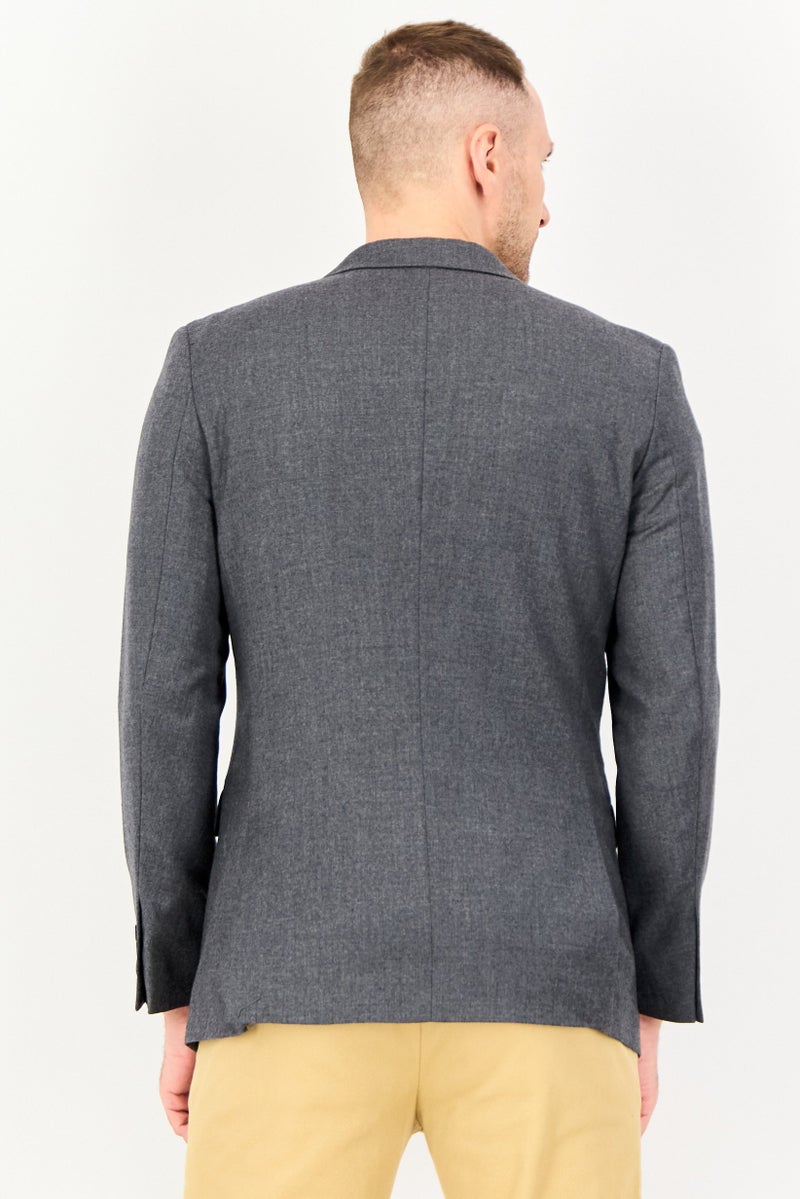 SELECTED Men Regular Fit Heather Formal Blazer, Grey - Image 4