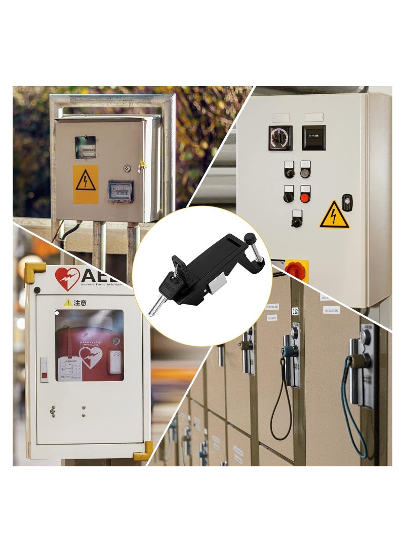 SYOSI Hand Operated Stainless Lock, 2 Pack with Keyed Lock, Heavy-Duty Black Flush-Mount Trigger Compression Lever Latches, Ideal for Boat Deck, Cabinets, Security, with 4 Keys Included, Easy Installation - Image 5