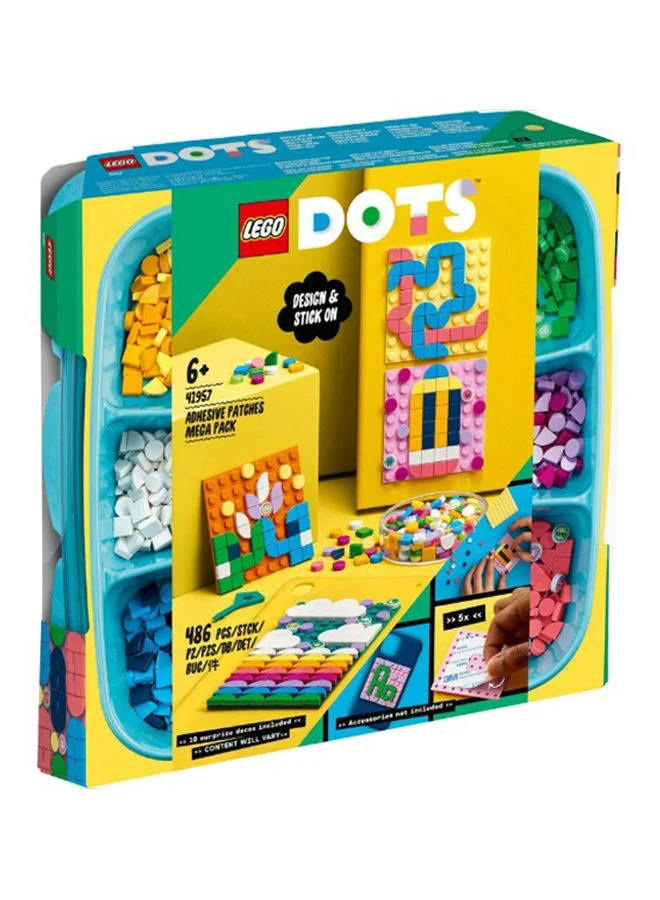 LEGO DOTS Adhesive Patches Mega Pack 41957 DIY Craft Kit (486 Pieces)