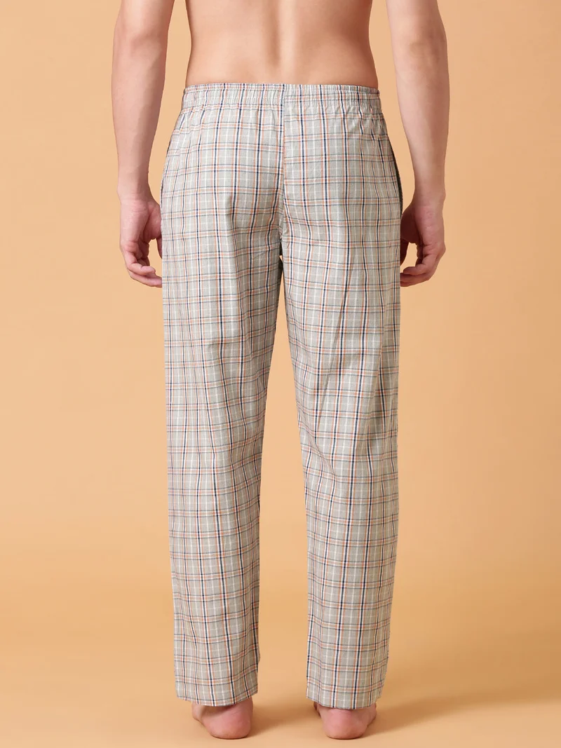 Joven Ash Grey JOVEN Men Checked Cotton Lounge Pant  | Best Price UAE