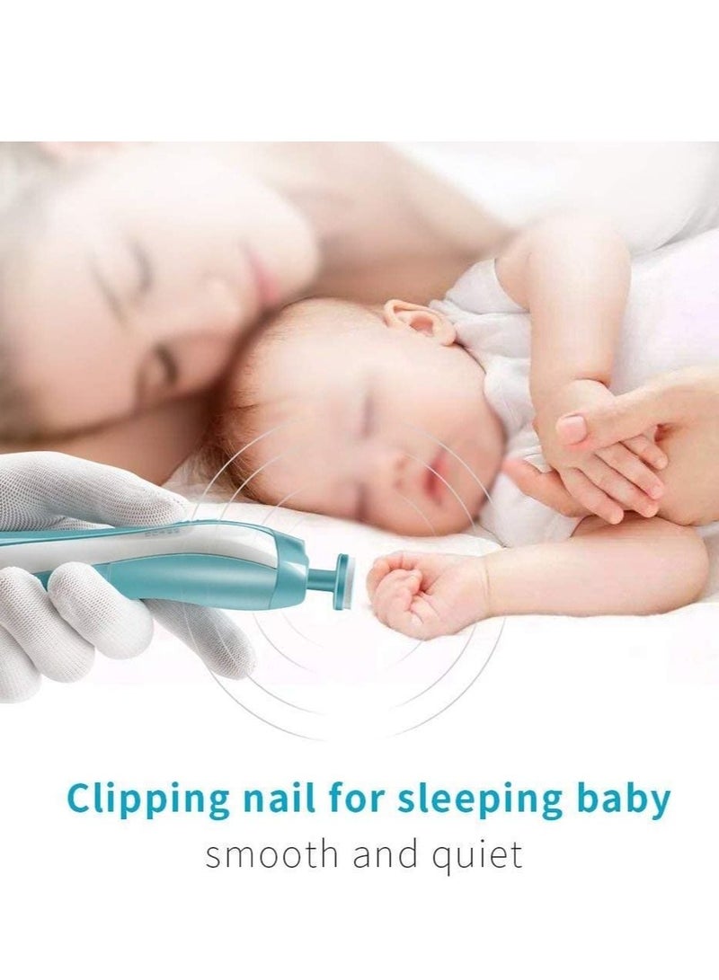 Electric Baby Nail Trimmer - Safe Toenail and Fingernails Care Trim with LED Light for Infant Toddlers Kids Adults - with 6 Interchangeable Pads and Adjustable Speed - Image 3