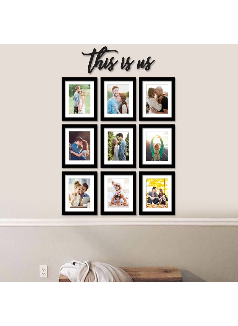 Art Street Art Street Set of 9 This Is Us Black Wall Photo Frame Collage for Living Room, Wall Hanging Picture Photo Frames Home & Wall Decoration, (8x10 Set of 9, with matt 6x8 Inch)  - Image 2