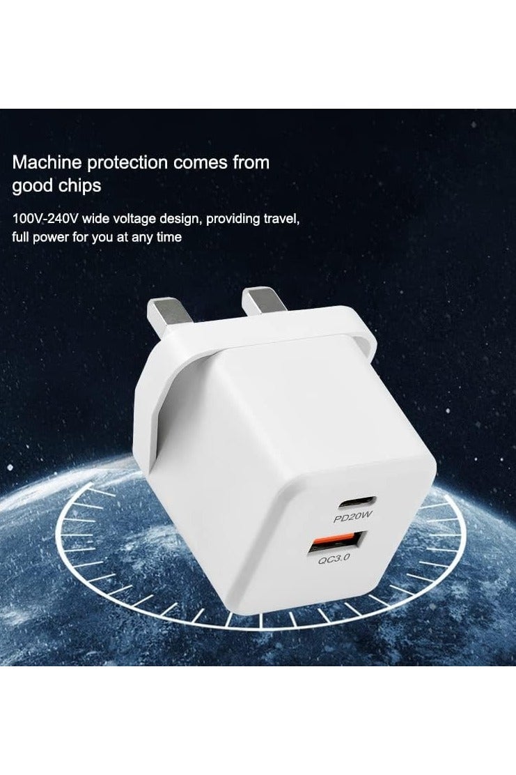 Denx 20W Dual Port Fast USB Charger Plug, USB C Phone Charger Compatible with iPhone, Galaxy, iPad, Pixel, Huawei, Xiaomi and More - Image 5