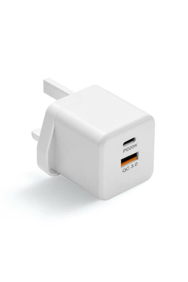 Denx 20W Dual Port Fast USB Charger Plug, USB C Phone Charger Compatible with iPhone, Galaxy, iPad, Pixel, Huawei, Xiaomi and More - Image 1