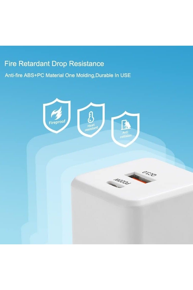 Denx 20W Dual Port Fast USB Charger Plug, USB C Phone Charger Compatible with iPhone, Galaxy, iPad, Pixel, Huawei, Xiaomi and More - Image 4