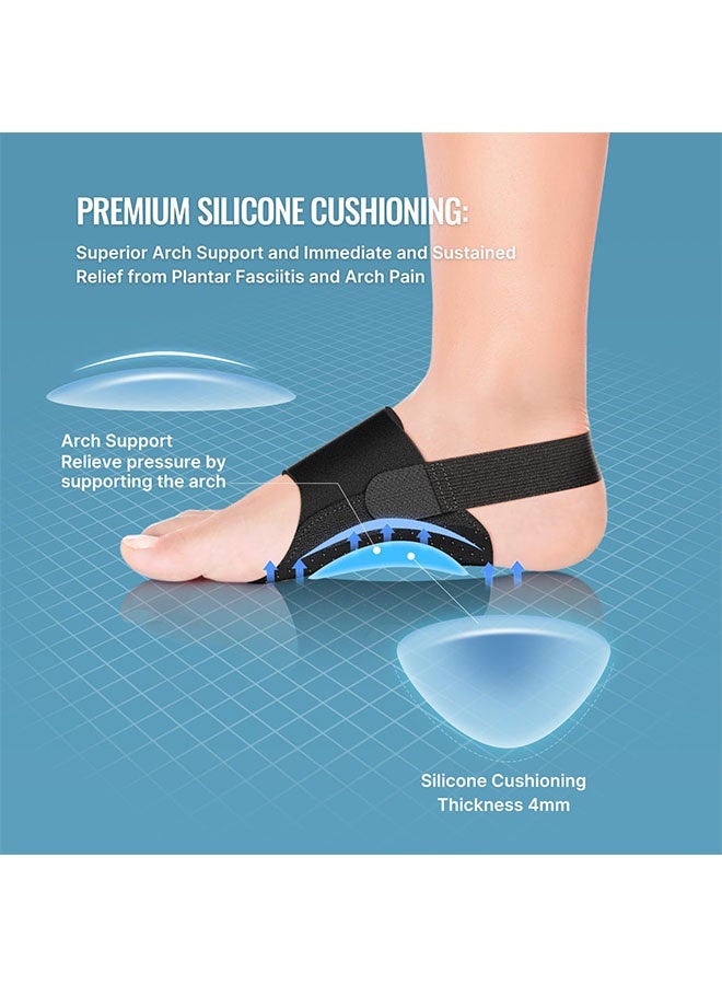Generic 1 Pair Arch Support Braces for Plantar Fasciitis Relief, Upgraded Non Slip Wearable Arch Support, Built In Orthotics, Adjustable Bands, Gel Pads for Flat Feet High and Fallen Arch for Unisex - Image 2