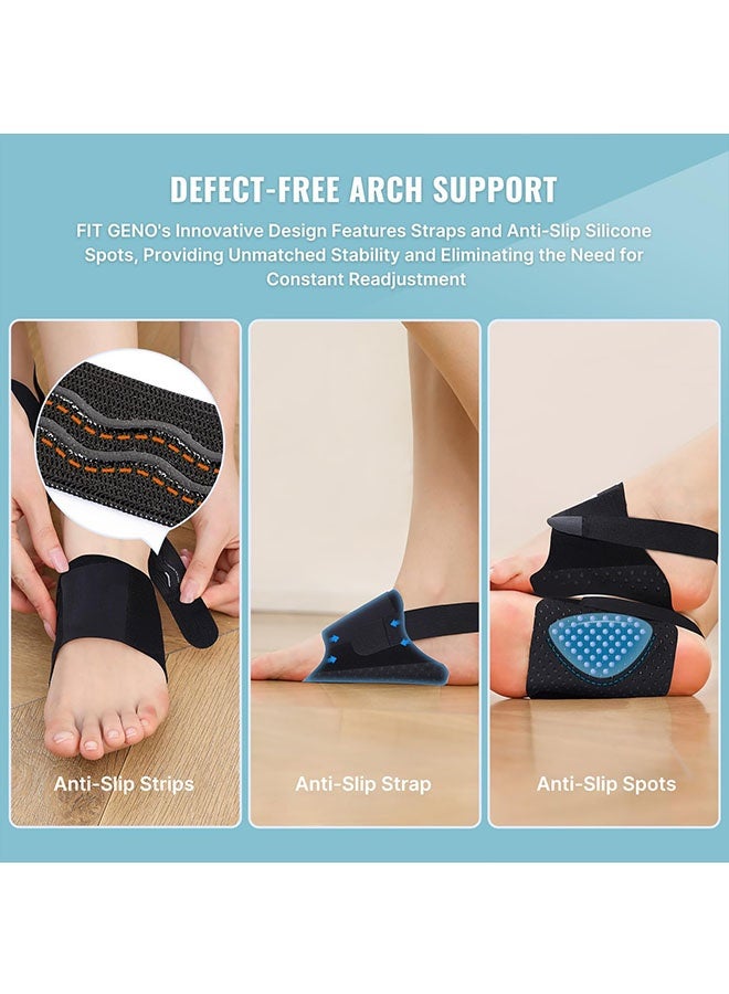 Generic 1 Pair Arch Support Braces for Plantar Fasciitis Relief, Upgraded Non Slip Wearable Arch Support, Built In Orthotics, Adjustable Bands, Gel Pads for Flat Feet High and Fallen Arch for Unisex - Image 3