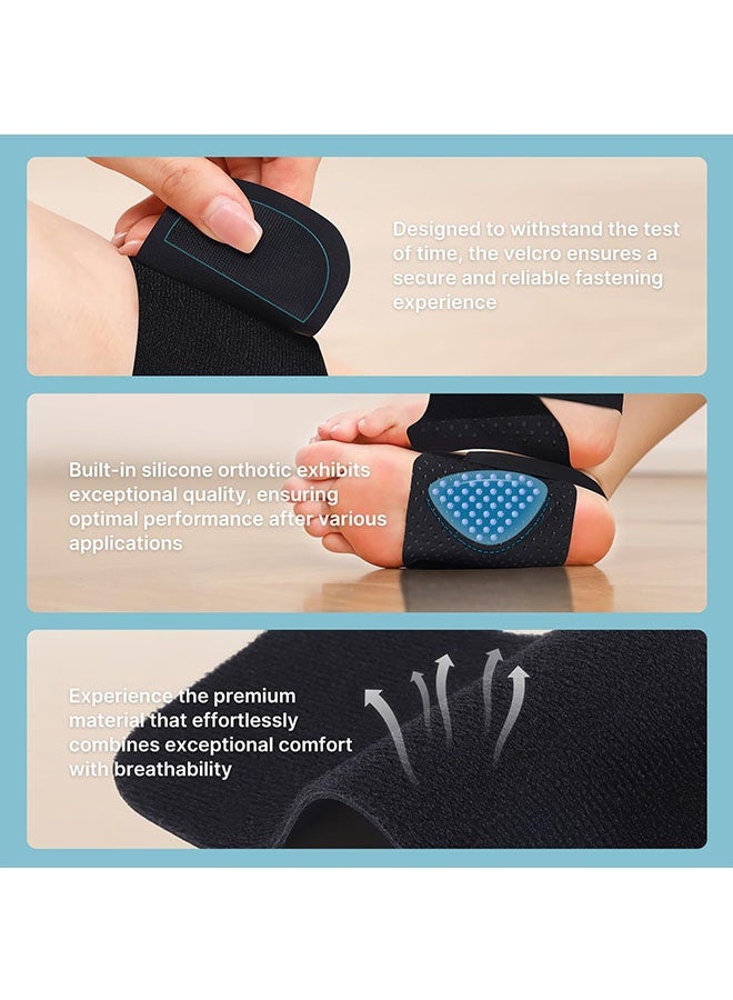 Generic 1 Pair Arch Support Braces for Plantar Fasciitis Relief, Upgraded Non Slip Wearable Arch Support, Built In Orthotics, Adjustable Bands, Gel Pads for Flat Feet High and Fallen Arch for Unisex - Image 5