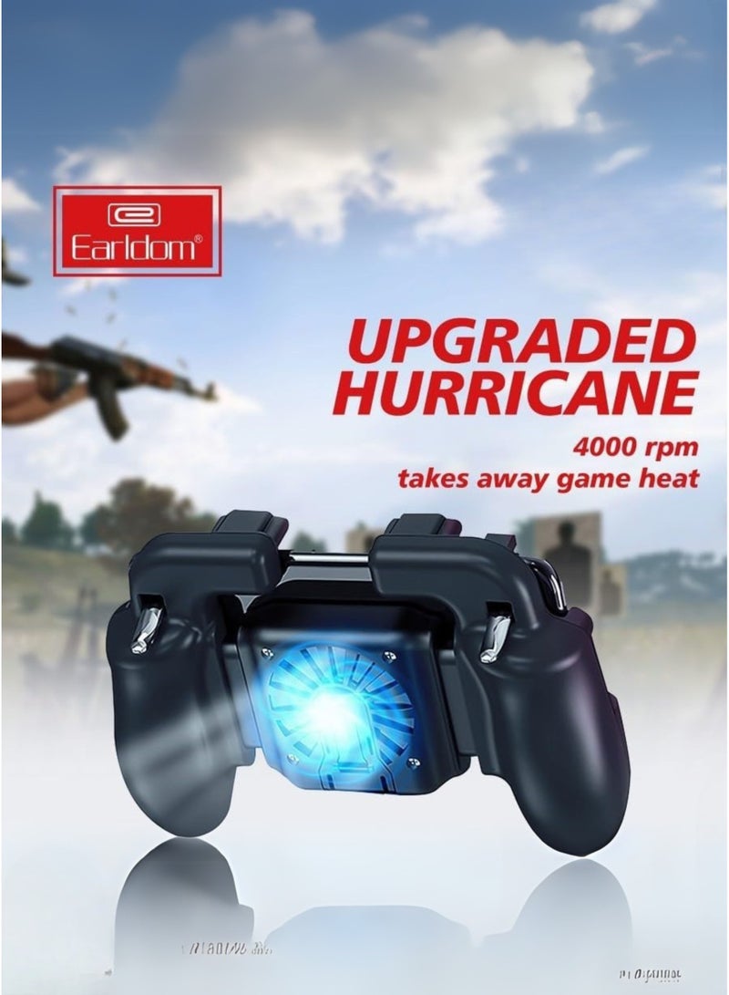 Earldom Mobile Game Controller with Cooling Fan & Triggers Joystick – Gaming Grip Gamepad for PUBG, Call of Duty, Fortnite – Compatible with iPhone 14/13/12/11, Samsung Galaxy S23/S22/S21, Xiaomi, OnePlus & 4.7-7” Android iOS Phones - Image 3