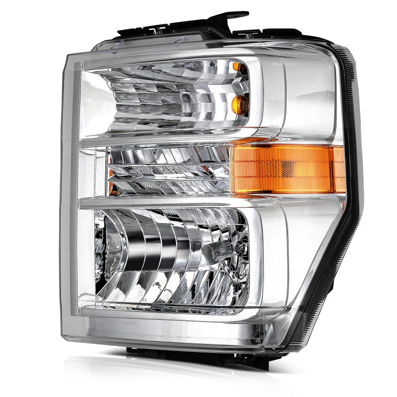 LBRST Headlight Assembly For Ford For E150 20082014 For Ford For E250 20082014 For Ford For E350 Super Duty 20082019 2021 For Ford For E450 Chrome Housing Clear Lens Driver Side Headlamp