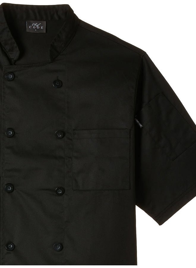Chef Code men's short sleeve unisex classic coat, black, xs - Image 3
