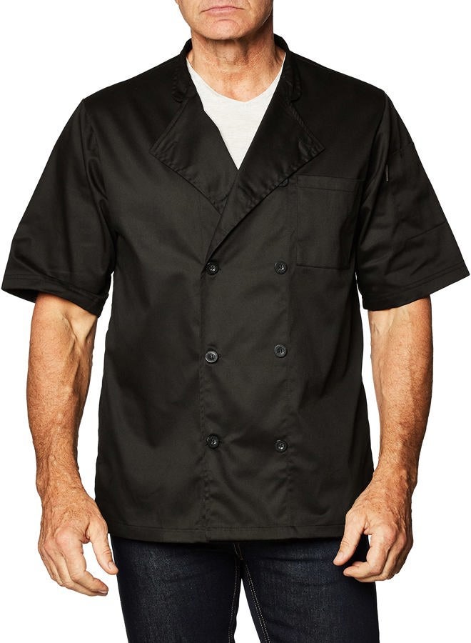 Chef Code men's short sleeve unisex classic coat, black, xs - Image 2