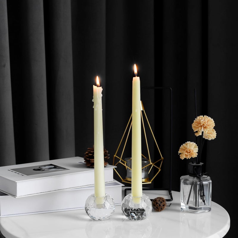 Kitcom Crystal Taper Candle Holders Multiple Faceted Designed Hand Cut Crystal Holders Wedding Banquet Decorations for Home W2.4xH1.8Inches Pack of 2, Comes with Gift Box - Image 5