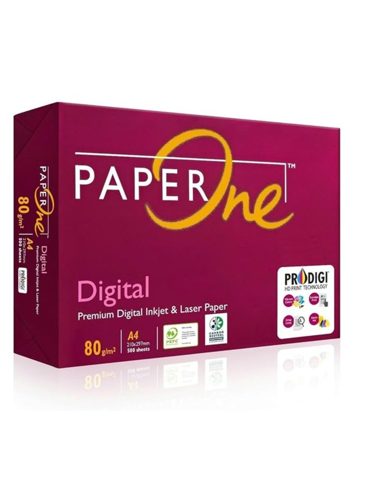 PaperOne ورق نسخ ممتاز محايد الكربون من PaperOne Digital، 80 جرام لكل متر مربع، مقاس A4، رزمة 500 ورقة - Image 1