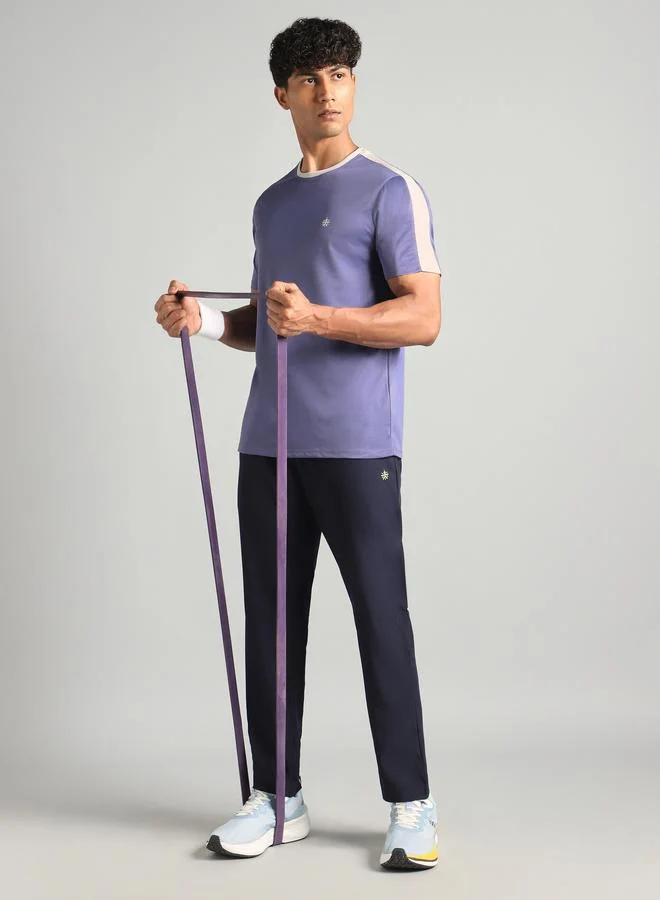 Cult Men Purple Color Block Training T-Shirt
