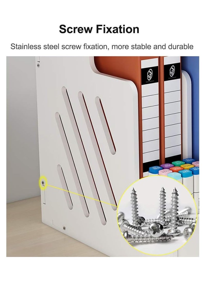 TPGP White Desktop Organiser, Large Capacity Desk File Organiser Office Stationery Desk Tidy Storage Rack Sorter for A4 Papers, Pens, Books, Letters and Documents  - Image 2