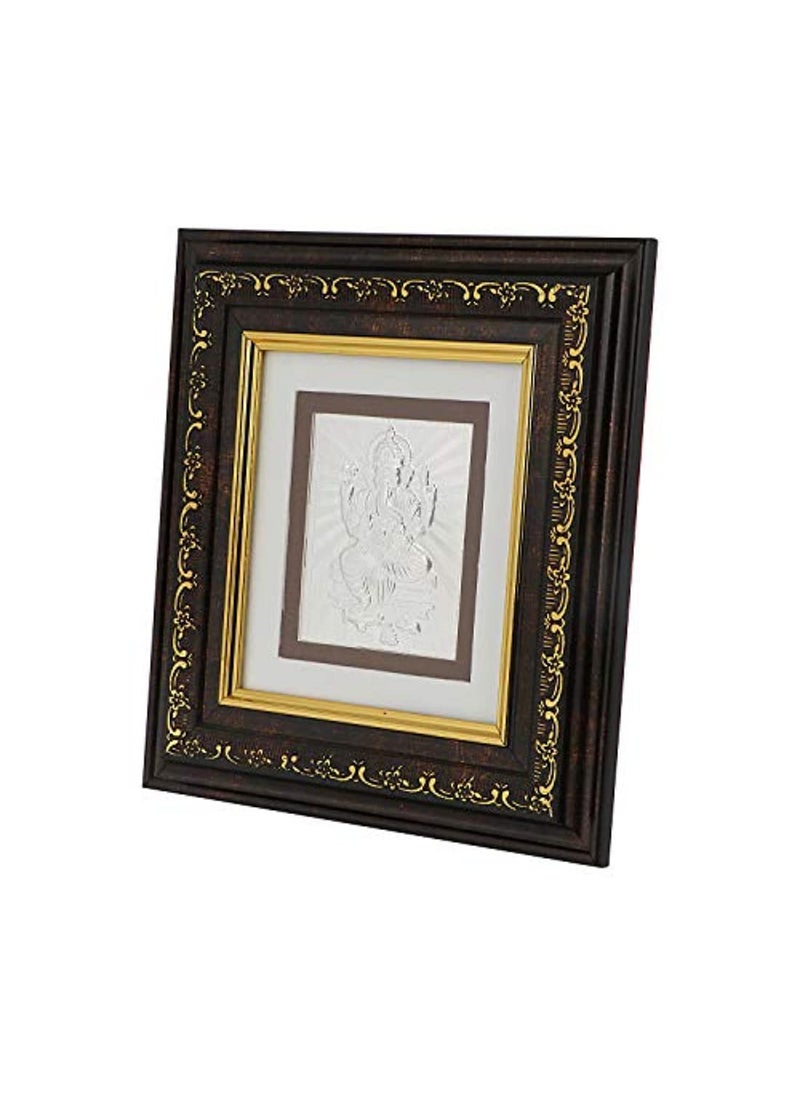 MSA JEWELS Msa Jewels Pure 999 Silver Ganesha Photo Frame Wooden Silver  - Image 3