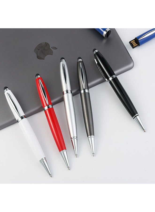 قلم محرك فلاش USB معدني اثنين في واحد ثلاثة في واحد محرك فلاش USB يعمل باللمس قلم توقيع مكتب الأعمال عالية السرعة هدية حروف USB محرك فلاش - اللون: أسود - السعة: 3.0 128 جيجابايت - Image 2