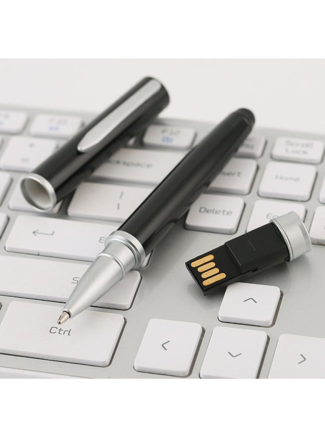 قلم محرك فلاش USB معدني اثنين في واحد ثلاثة في واحد محرك فلاش USB يعمل باللمس قلم توقيع مكتب الأعمال عالية السرعة هدية حروف USB محرك فلاش - اللون: أسود - السعة: 3.0 128 جيجابايت - Image 1