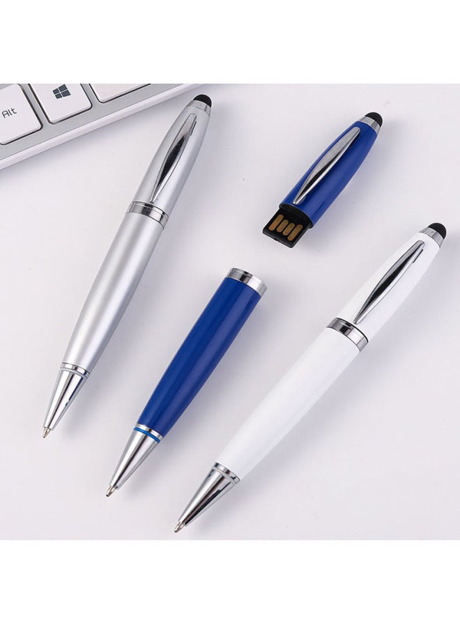 قلم محرك فلاش USB معدني اثنين في واحد ثلاثة في واحد محرك فلاش USB يعمل باللمس قلم توقيع مكتب الأعمال عالية السرعة هدية حروف USB محرك فلاش - اللون: أسود - السعة: 3.0 128 جيجابايت - Image 3