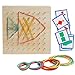 Kizh Wooden Geoboard Math Manipulative Material Graphical Geo Board Montessori Educational Toys Array Block Pattern Cards and Rubber Bands STEM Puzzle Matrix 8x8 Brain Teaser Toys - Image 4