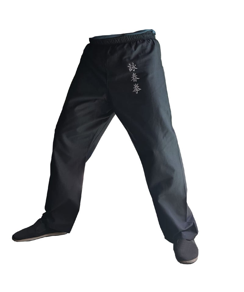 TAO TA0 Kung Fu Pants Martial Arts Kimono for Men and Women Wing Chun Trousers Cotton 100 Wing Chun Black size XL - Image 2