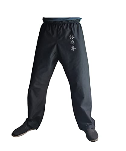TAO TA0 Kung Fu Pants Martial Arts Kimono for Men and Women Wing Chun Trousers Cotton 100 Wing Chun Black size XL - Image 3