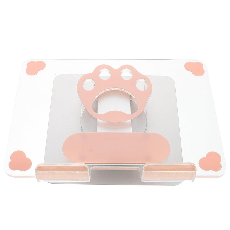 Portable Folding Tablet Stand Adjustable Angle Rotatable Silver Desktop Holder For Travel - Image 2