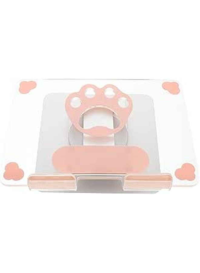 Portable Folding Tablet Stand Adjustable Angle Rotatable Silver Desktop Holder For Travel - Image 1