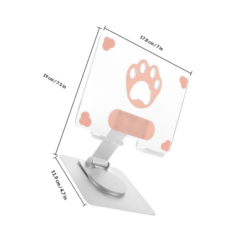 Portable Folding Tablet Stand Adjustable Angle Rotatable Silver Desktop Holder For Travel - Image 3