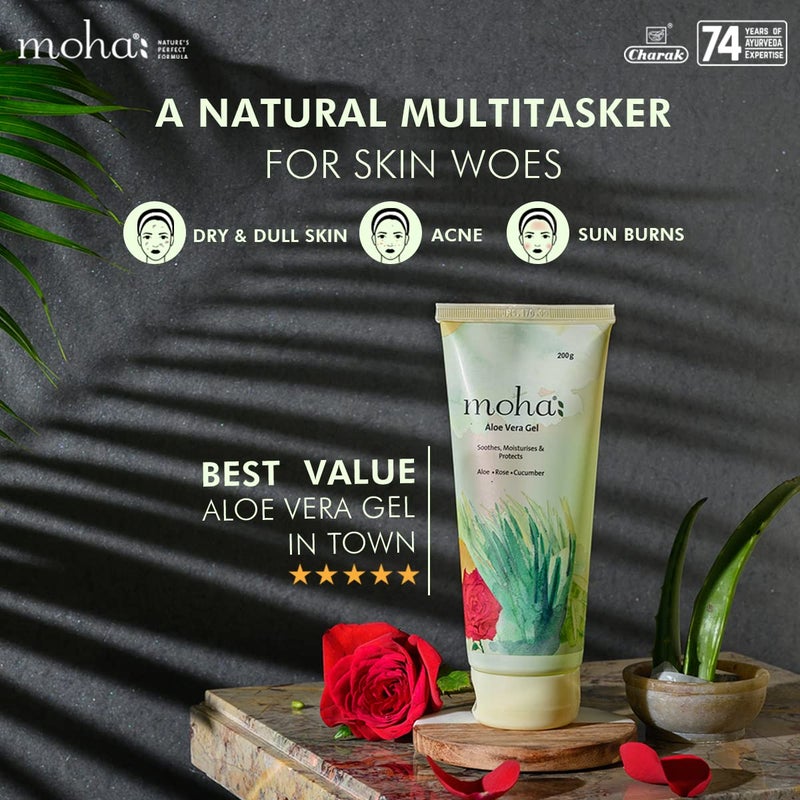 Moha Herbal Aloe Vera gel 200gm Foot Cream 100gm and Nail Care Cream 100gm  Skincare Products  Combo Pack of 3 - Image 2