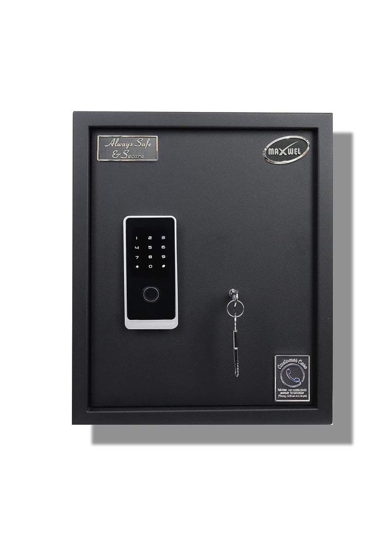 Maxwel Maxwel Biometric Safe Locker 40 Litres Home Hotel And Office Safes Wtih Fingerpring Access Codes And Manual Keys Black  - Image 2