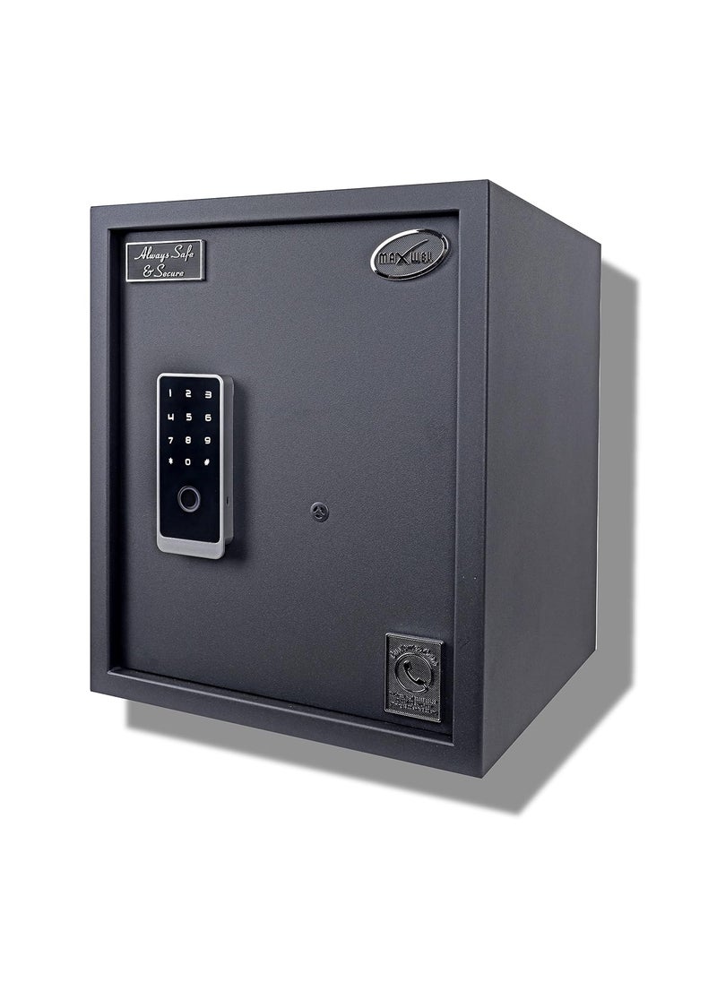 Maxwel Maxwel Biometric Safe Locker 40 Litres Home Hotel And Office Safes Wtih Fingerpring Access Codes And Manual Keys Black  - Image 4
