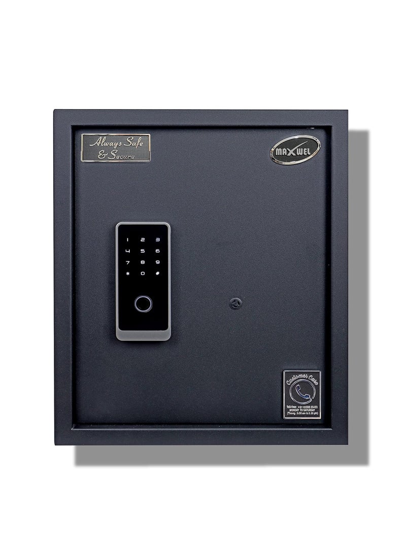 Maxwel Maxwel Biometric Safe Locker 40 Litres Home Hotel And Office Safes Wtih Fingerpring Access Codes And Manual Keys Black  - Image 1