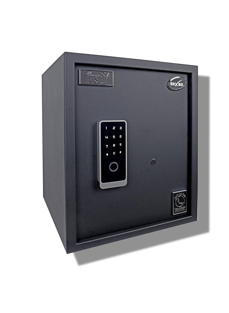 Maxwel Maxwel Biometric Safe Locker 40 Litres Home Hotel And Office Safes Wtih Fingerpring Access Codes And Manual Keys Black  - Image 3