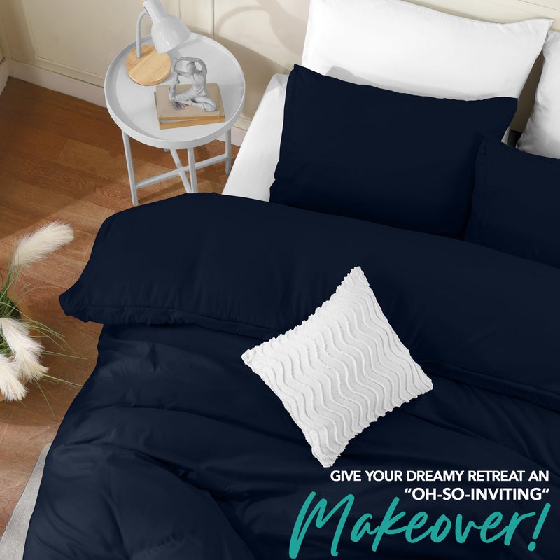 Utopia Bedding Duvet Cover Set with Pillowcases - 3 Pieces Bedding Duvet Cover with Zipper Closure - 1 Duvet Cover with 2 Pillowcases - Soft Brushed Microfiber (Queen  Navy) - Image 4